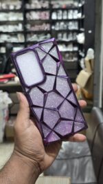 Geometric Soft Glossy Transparent Case With Solid Glitter Paper !!! 😍