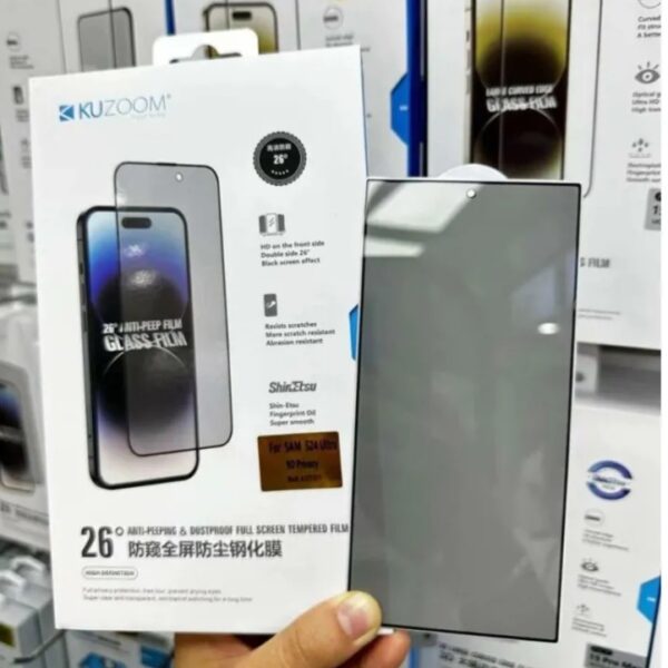 KUZOOM Full Screen Privacy Tempered Glass Screen Protector