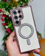 Transparent Glitter Magsafe Stone Case With Attached Glitter Lens Protector 🥰