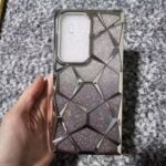 Geometric Soft Glossy Transparent Case With Solid Glitter Paper !!! 😍 - Image 4