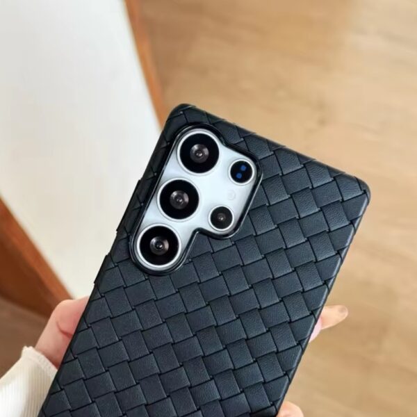 Luxury Woven Partten Heat Dissipation Breathable Cooling Silicon Shockproof Case For Samsung